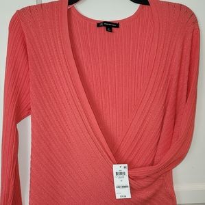 NC Womens Grapefruit Wrap  Top Blouse Plus